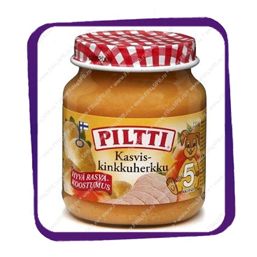 фото: Детское питание Piltti Kasvis-kinkkuherkku 125g